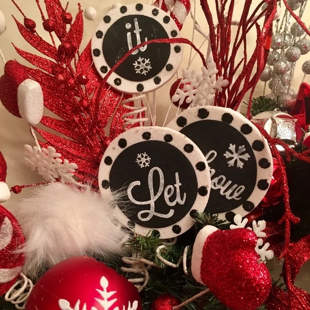 New Floral Designer Black Plaid Red White Poinsettia Snowman Christmas Wreath